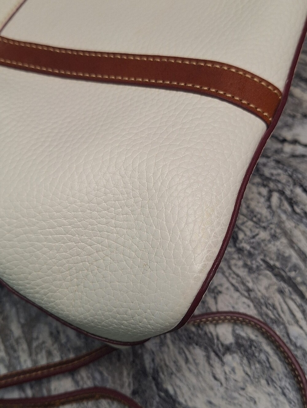 Dooney and Bourke Pebble Leather Aubrey Satchel, EUC, BONE - Picture 7 of 13